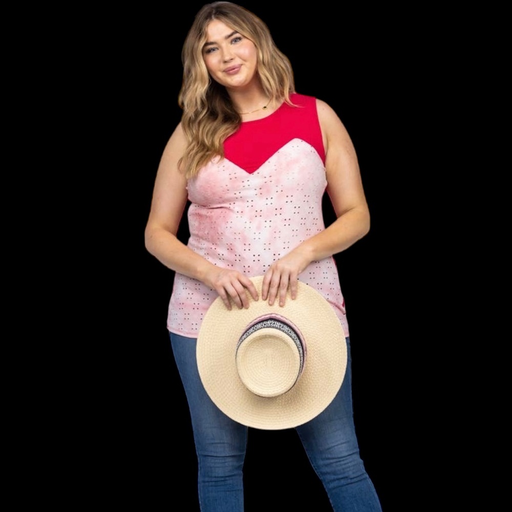 Plus tank top two tone